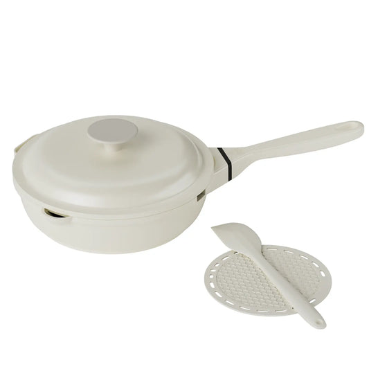 FDN 4-Pc 8" Small Nonstick Frying Pan Set with Glass Lid, Ceramic Egg Omelet Pan Skillet, Non-Toxic Pfas-Free, Easy-Clean Oven & Dishwasher Safe, Induction Compatible Mini Frying Pan, Includes Spatula & Silicone Mat, Deals for You